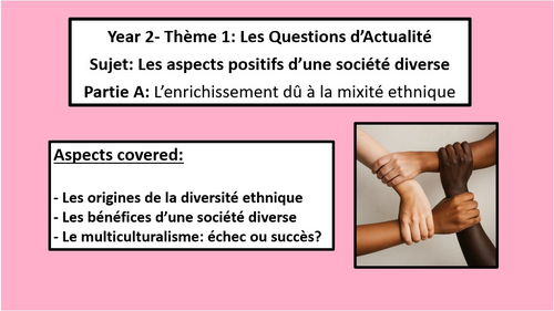 Les aspects positifs d'une société diverse- l’enrichissement dû à la mixité ethnique- year2 French