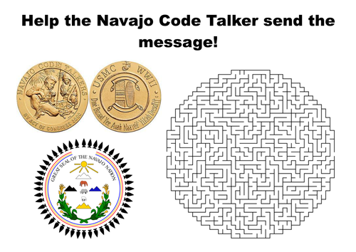Help the Navajo Code Talker send the message maze puzzle