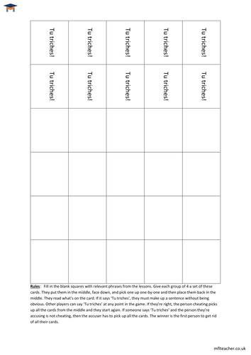 French - 'Cheat' template