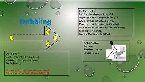 Hockey Task Cards on Dribbling