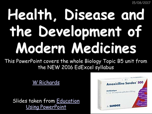 2016 (9-1) EdExcel Topic B5 - Health, Disease and Medicines