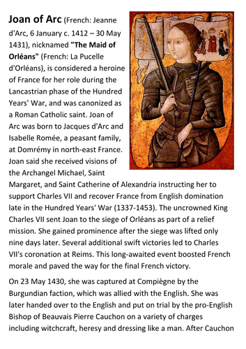Joan of Arc Handout