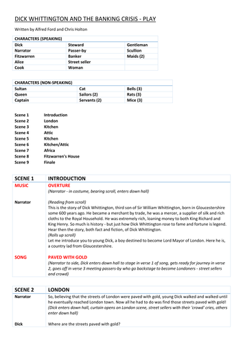 Dick Whittington and the Banking Crisis (musical play)