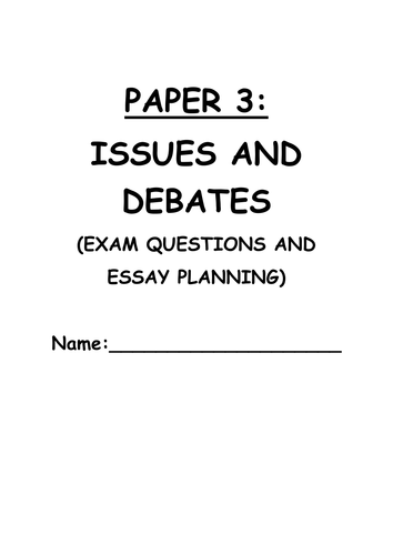 AQA A level Psychology: Paper 3- Issues and Debates booklet
