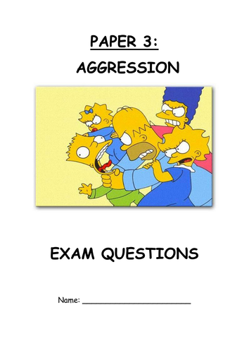 AQA A level Psychology ( from 2015): Paper 3: AGGRESSION- FULL TOPIC