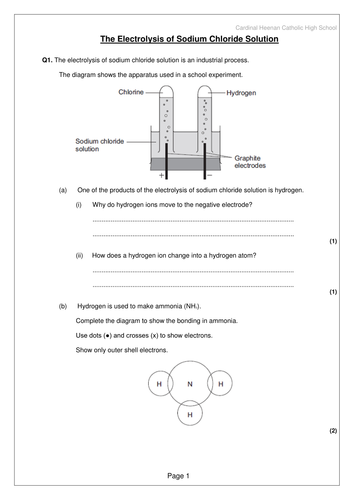 Electrolysis of Aqueous Solutions