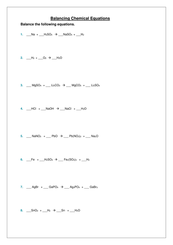 Chemical Equations