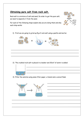 Separating Mixtures (Filtration and Crystallisation) | Teaching Resources