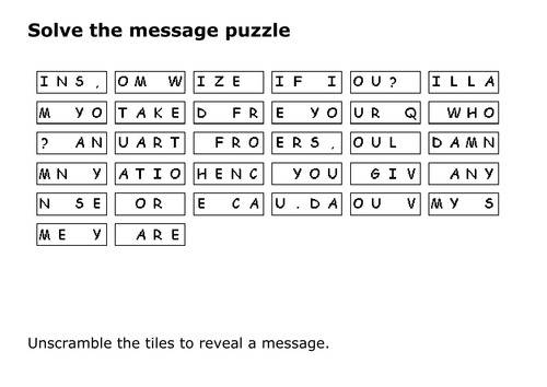 Solve the message puzzle from Blackbeard