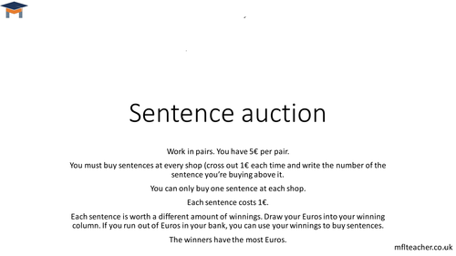 Sentence Auction - template