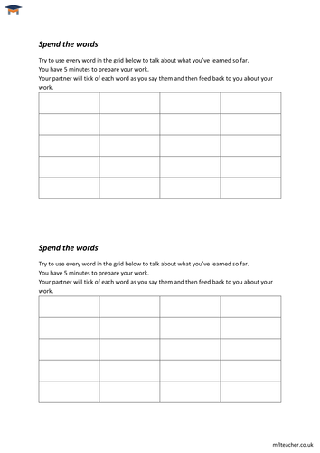 Spend the Words - template