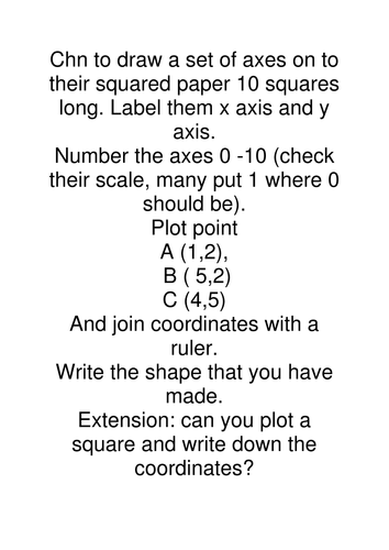 Lower Key Stage 2- Numeracy- Coordinates