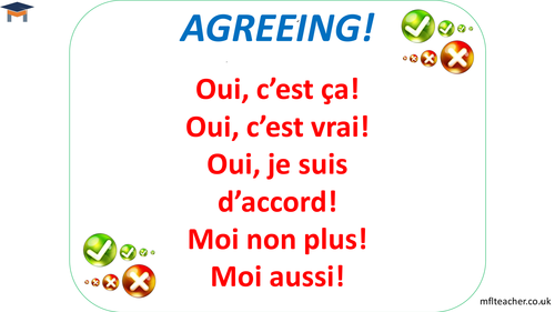 French - Spontaneous speaking display