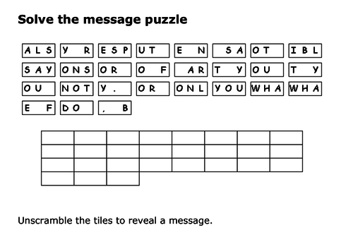 Solve the message puzzle from Martin Luther