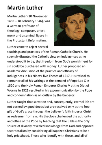 Martin Luther Handout