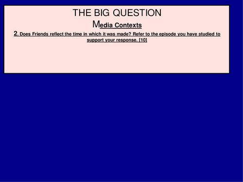 Eduqas GCSE Media Studies 9-1 Component 2a TV Sitcoms The IT Crowd & Friends Lesson 19-20 context