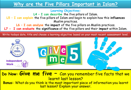KS3 Islam Lesson - The Five Pillars