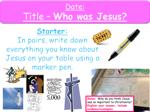 Year 8 Lessons on Jesus 1-2- Who was Jesus & Parables