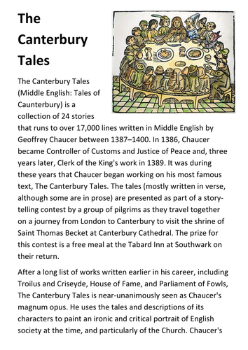 The Canterbury Tales Handout