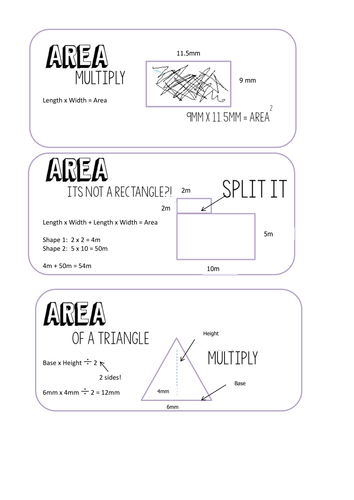 Maths revision flash cards