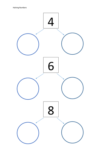 halving even numbers worksheet teaching resources