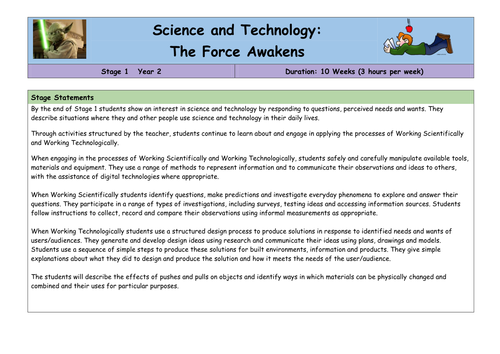 Science and Technology Unit of Work - Forces