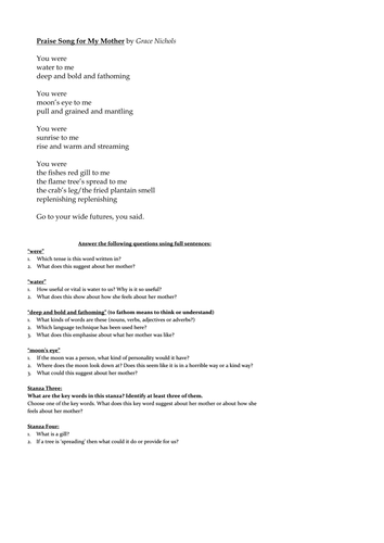 Monsters Poetry SOL - Homework