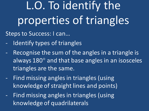 Properties of triangles