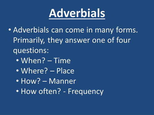 Types of adverbials