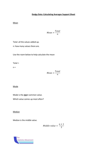Dodgy Data - Calculate and Using Averages