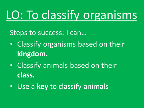Classifying organisms