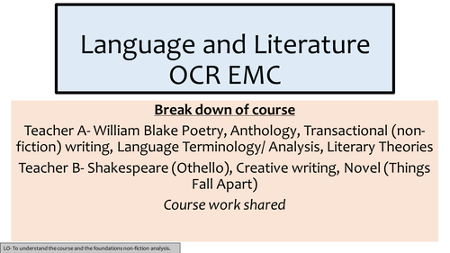 Introducton to AS/A2 English Language (OCR EMC)