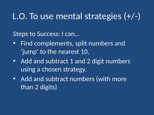 Mental calculation (addition/subtraction)