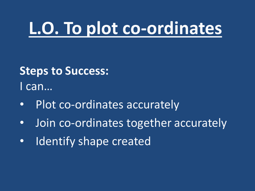 Plotting co-ordinates in up to the 4th quadrant
