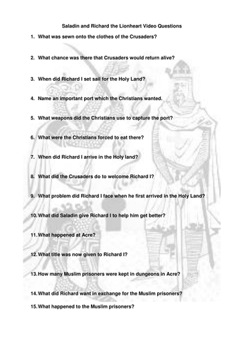 Lesson 6 - Saladin and Richard the Lionheart