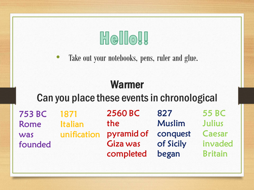 What is History? - timelines