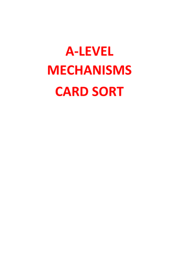 A-level Chemistry Organic Mechanisms Card Sort - Learning Puzzle - with answers