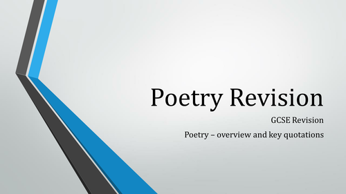 GCSE Eduqas English Lit: Poetry Revision