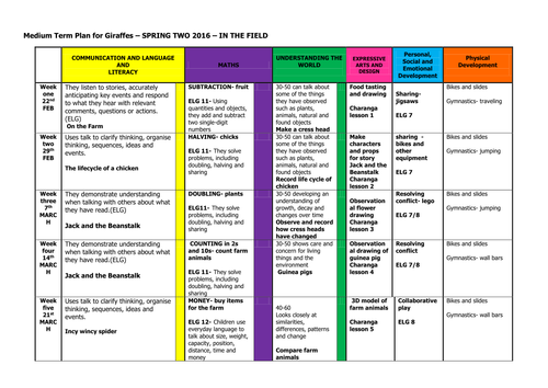 In the Field Medium Term Plan