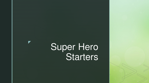 Super Hero arithmetic starters