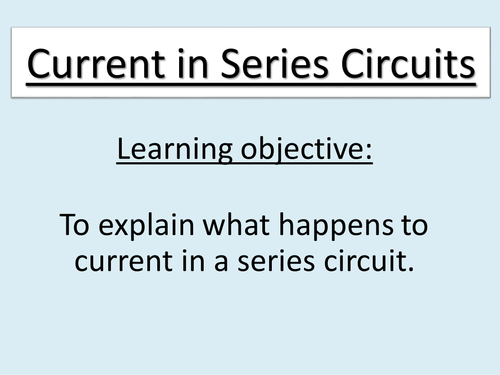 Current in Series Circuit