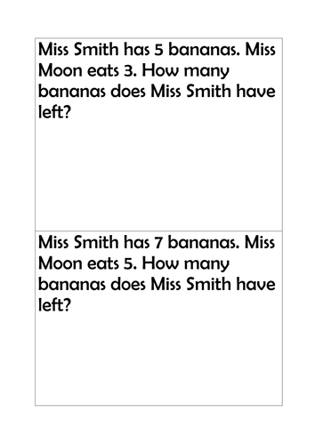 Subtraction Word Problem Pack.