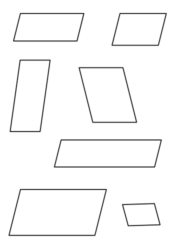 triangles and parallelograms to cut out