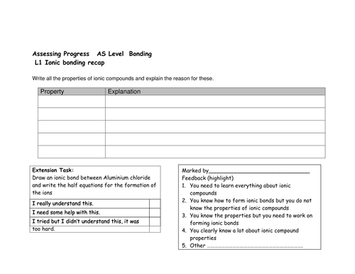 AQA AS level Unit 1 Section 3 Bonding - Lesson 2 Metallic bonding