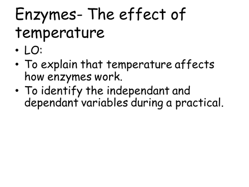 Enzyme reactions, Enzymes and temperature and enzymes and pH KS3 KS4