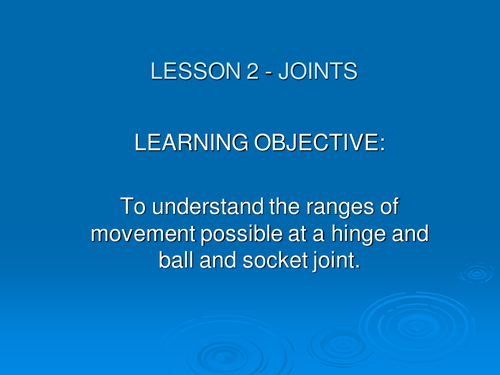 Year 11 GCSE PE Joints lesson