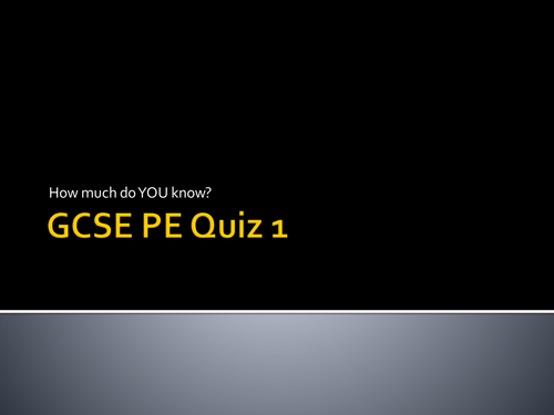 Revision GCSE PE