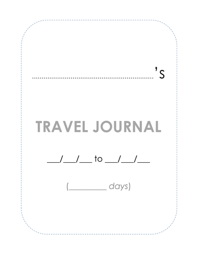 student travel journal assignment