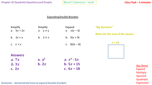 16 Quadratic Equations and Graphs Bundle