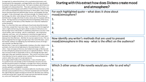 A Christmas Carol exam revision 2 - extract to whole - practice & structure a response